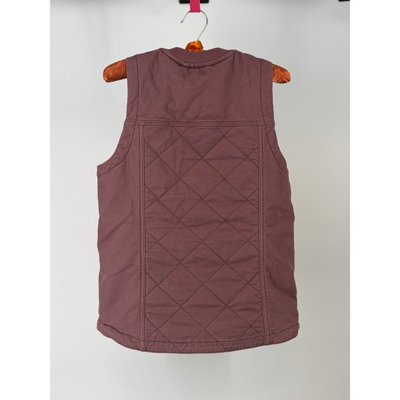 Carhartt Quilted Canvas Vest Women XS Mauve Pink Workwear Utility - Picture 12 of 14